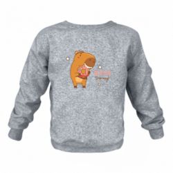Дитячий світшот на флісі Копібара з пончиком - FATLINE Дитячий світшот на флісі Копібара з пончиком