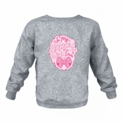 Детский свитшот на флисе Розовый слоган In My Happy Girl Era - FATLINE Детский свитшот на флисе Розовый слоган In My Happy Girl Era