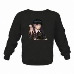 Детский свитшот на флисе Венсдей и Вещь - FATLINE Детский свитшот на флисе Венсдей и Вещь