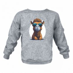 Детский свитшот на флисе Верблюд в очках - FATLINE Детский свитшот на флисе Верблюд в очках