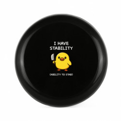 Фрисби Мемный принт с уткой с ножом — «У меня есть стабильность (способность тыкать)» — ироничный юмор, забавная иллюстрация - FATLINE Фрисби Мемный принт с уткой с ножом — «У меня есть стабильность (способность тыкать)» — ироничный юмор, забавная иллюстрация