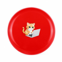 Фрісбі Руда кішка працює за ноутбуком - FATLINE Фрісбі Руда кішка працює за ноутбуком