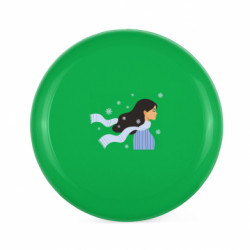 Фрисби Зимняя девушка в профиль со снежинками - FATLINE Фрисби Зимняя девушка в профиль со снежинками