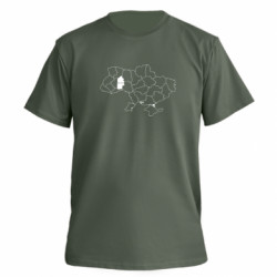 Футболка преміум чоловіча FATLINE Хмельницький на мапі України