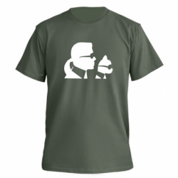 Футболка преміум чоловіча FATLINE Karl and the cat with glasses - FATLINE Футболка преміум чоловіча FATLINE Karl and the cat with glasses