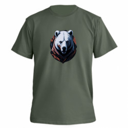 Футболка премиум мужская FATLINE Яростный белый медведь - FATLINE Футболка премиум мужская FATLINE Яростный белый медведь