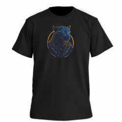 Футболка преміум чоловіча FATLINE Неоновий ягуар - FATLINE Футболка преміум чоловіча FATLINE Неоновий ягуар
