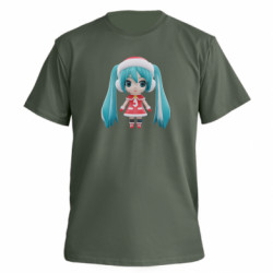 Футболка преміум чоловіча FATLINE Winter Hatsune Miku - FATLINE Футболка преміум чоловіча FATLINE Winter Hatsune Miku