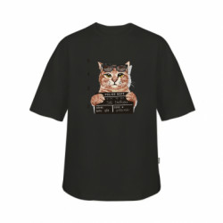 Футболка дитяча оверсайз FATLINE Arrested cat - FATLINE Футболка дитяча оверсайз FATLINE Arrested cat