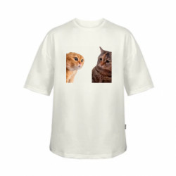 Футболка дитяча оверсайз FATLINE Коти розмовляють Мем - FATLINE Футболка дитяча оверсайз FATLINE Коти розмовляють Мем