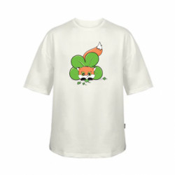 Футболка дитяча оверсайз FATLINE Лисеня з клевером - FATLINE Футболка дитяча оверсайз FATLINE Лисеня з клевером