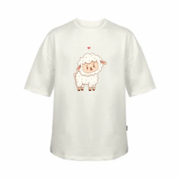 Футболка детская оверсайз FATLINE Маленькая белая овечка - FATLINE Футболка детская оверсайз FATLINE Маленькая белая овечка