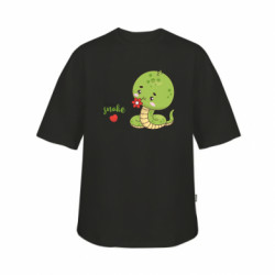 Футболка дитяча оверсайз FATLINE Милий змій з квіткою - FATLINE Футболка дитяча оверсайз FATLINE Милий змій з квіткою