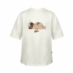 Футболка дитяча оверсайз FATLINE Pug loves pizza - FATLINE Футболка дитяча оверсайз FATLINE Pug loves pizza