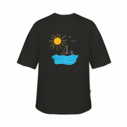 Футболка дитяча оверсайз FATLINE Сонце, Море, Човен, Чайка - FATLINE Футболка дитяча оверсайз FATLINE Сонце, Море, Човен, Чайка