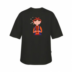 Футболка дитяча оверсайз FATLINE Жінка що палить люльку - FATLINE Футболка дитяча оверсайз FATLINE Жінка що палить люльку