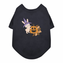 Футболка для собаки Кролик у відьмацькій шляпі з гарбузом Джека - FATLINE Футболка для собаки Кролик у відьмацькій шляпі з гарбузом Джека