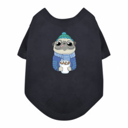 Футболка для собаки Мопс любит кофе - FATLINE Футболка для собаки Мопс любит кофе