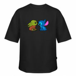 Футболка оверсайз FATLINE Baby Yoda And Stitch - FATLINE Футболка оверсайз FATLINE Baby Yoda And Stitch