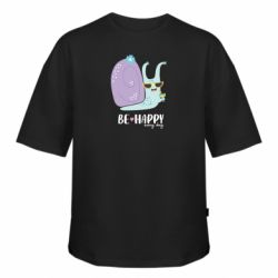 Футболка оверсайз FATLINE Be happy every day. Счастливая улитка - FATLINE Футболка оверсайз FATLINE Be happy every day. Счастливая улитка