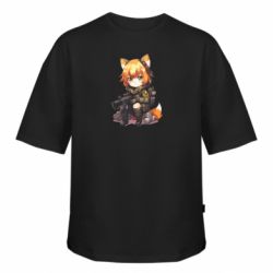 Футболка оверсайз FATLINE Дівчинка лисичка військова - FATLINE Футболка оверсайз FATLINE Дівчинка лисичка військова