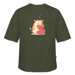 Футболка оверсайз FATLINE Бык с Сердцем Валентинкой