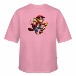 Футболка оверсайз FATLINE Бобер на скейті