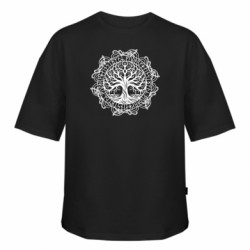 Футболка оверсайз FATLINE Руны Младший Футарк Иггдрасиль мировое дерево - FATLINE Футболка оверсайз FATLINE Руны Младший Футарк Иггдрасиль мировое дерево