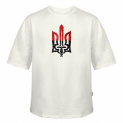 Футболка оверсайз FATLINE Герб Украины красно-черный