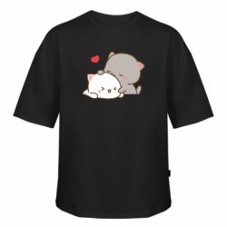 Футболка оверсайз FATLINE Кіт цулує кішку - FATLINE Футболка оверсайз FATLINE Кіт цулує кішку