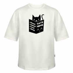 Футболка оверсайз FATLINE Кіт читає журнал