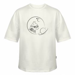 Футболка оверсайз FATLINE Кот и планеты - FATLINE Футболка оверсайз FATLINE Кот и планеты