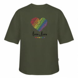 Футболка оверсайз FATLINE love is love, Радужное сердце
