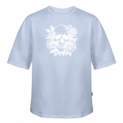 Футболка оверсайз FATLINE череп в розах - FATLINE Футболка оверсайз FATLINE череп в розах