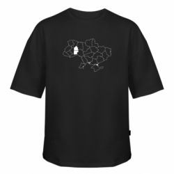 Футболка оверсайз FATLINE Хмельницький на мапі України