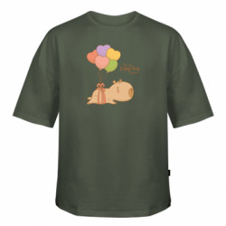 Футболка оверсайз FATLINE Моє Кохання капібара з повітряними кулями - FATLINE Футболка оверсайз FATLINE Моє Кохання капібара з повітряними кулями