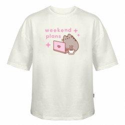Футболка оверсайз FATLINE Pusheen Weekend Plans - FATLINE Футболка оверсайз FATLINE Pusheen Weekend Plans
