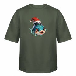 Футболка оверсайз FATLINE Рибка у шапці Санти - FATLINE Футболка оверсайз FATLINE Рибка у шапці Санти