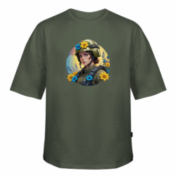 Футболка оверсайз FATLINE Украинская военная в цветах - FATLINE Футболка оверсайз FATLINE Украинская военная в цветах