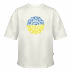 Футболка оверсайз FATLINE Сине желтая мандала - FATLINE Футболка оверсайз FATLINE Сине желтая мандала