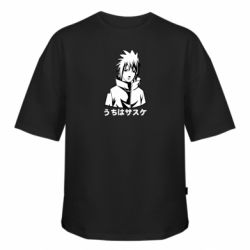 Футболка оверсайз FATLINE Uchiha Sasuke Black And White Art - FATLINE Футболка оверсайз FATLINE Uchiha Sasuke Black And White Art