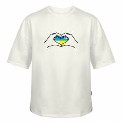 Футболка оверсайз FATLINE Ukraine руки серце