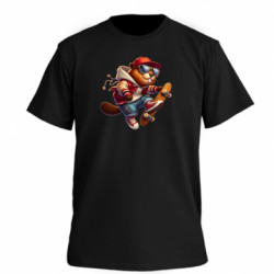 Футболка премиум мужская FATLINE Бобер на скейте