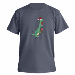 Футболка премиум мужская FATLINE Динозавр с новогодними подарками - FATLINE Футболка премиум мужская FATLINE Динозавр с новогодними подарками