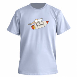 Футболка преміум чоловіча FATLINE Кіт на ракеті