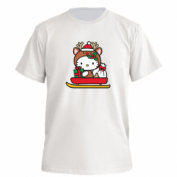 Футболка премиум мужская FATLINE Китти на санках - FATLINE Футболка премиум мужская FATLINE Китти на санках