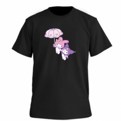 Футболка преміум чоловіча FATLINE Куромі та Мелоді політ на парасольці - FATLINE Футболка преміум чоловіча FATLINE Куромі та Мелоді політ на парасольці