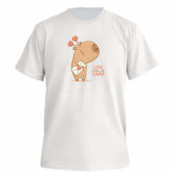 Футболка премиум мужская FATLINE Письмо любви с капибарой - FATLINE Футболка премиум мужская FATLINE Письмо любви с капибарой