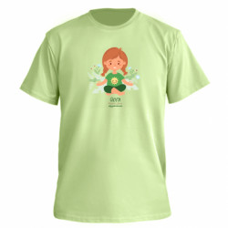 Футболка премиум мужская FATLINE Счастливая девочка йог с листьями