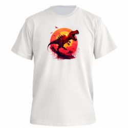 Футболка преміум чоловіча FATLINE Тиранозавр на фоні сонця - FATLINE Футболка преміум чоловіча FATLINE Тиранозавр на фоні сонця